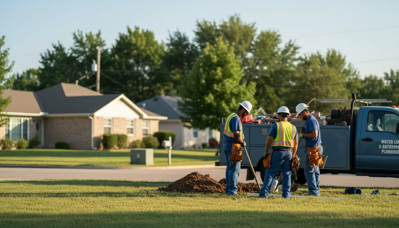 Residential water line and bathroom plumbing service in Elsmere, NE